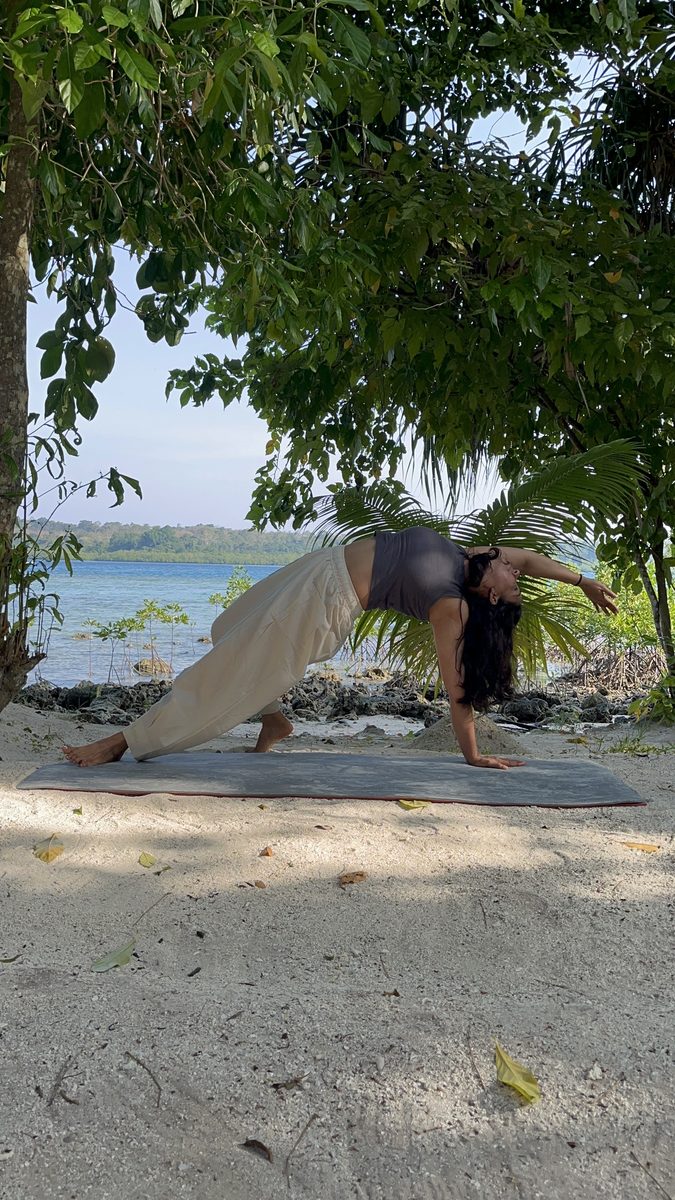 Prajakta Gogate in Wild Thing pose, representing transformation and future-self